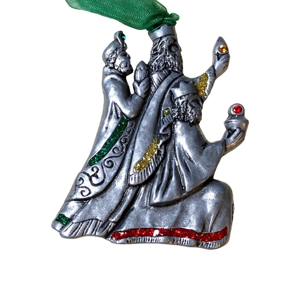 Gloria Duchin Pewter Crystal Wisemen Christmas Ornament 2006